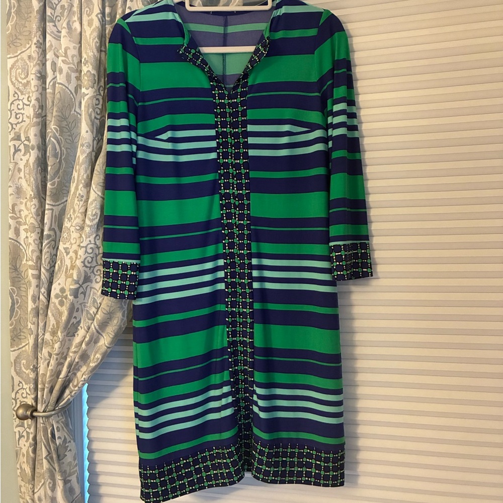 Donna Morgan Green & Blue Shift